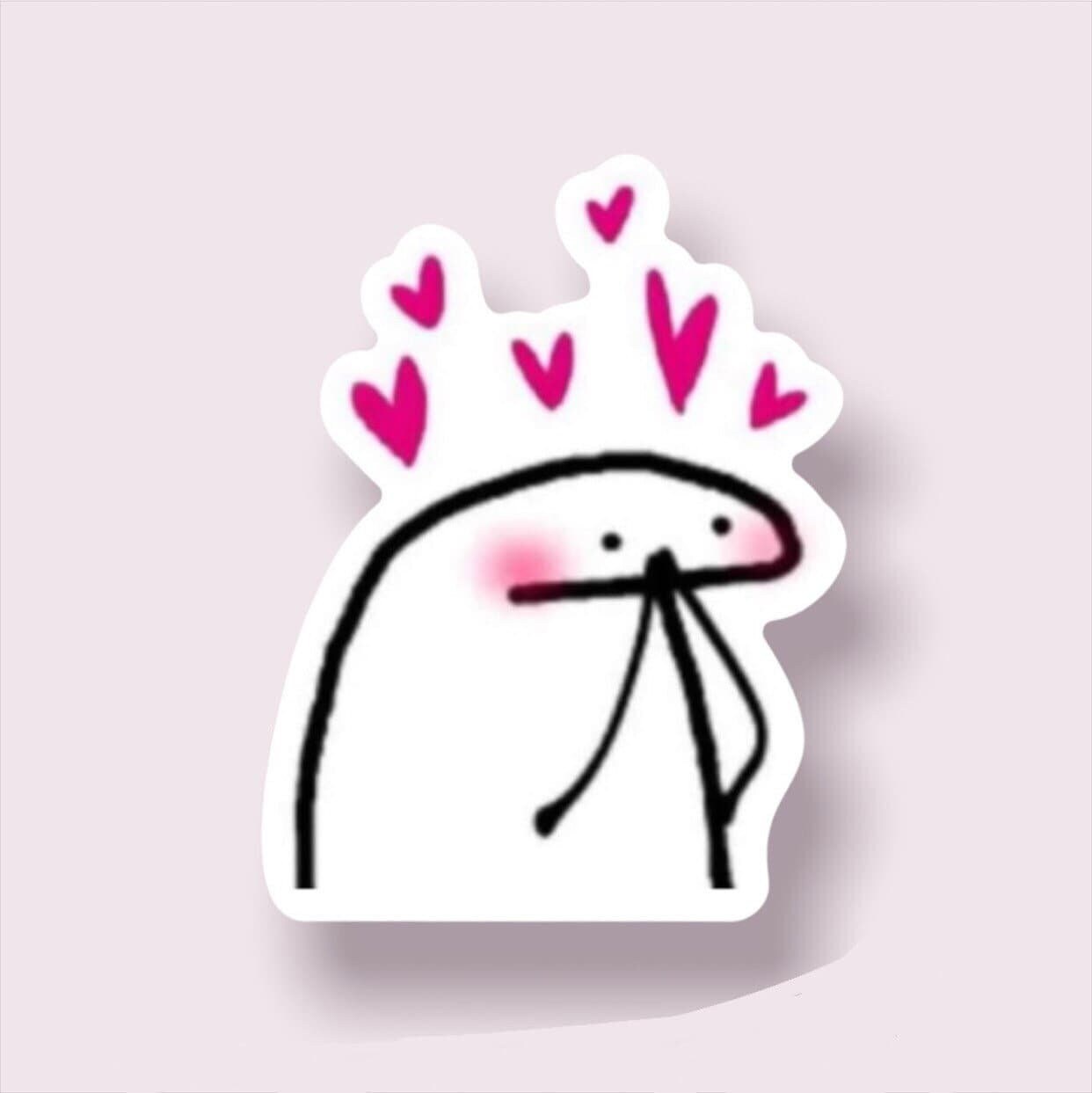 Loving Stickman With Hearts Sticker Meme Sticker Funny Sticker Laptop