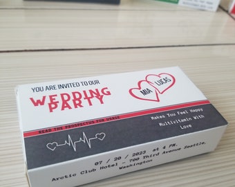 wedding party,pill box,editable invitation template,