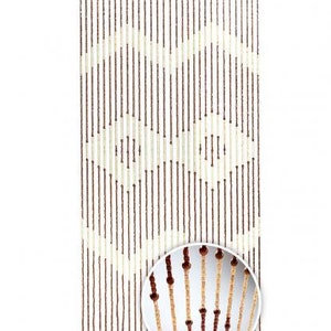 Door curtain wooden bead curtain 90x200 31 strands insect protection jagged pattern