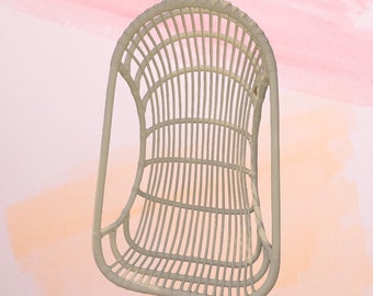 Hanging chair Hanging swing in rattan Hanging basket Swinging chair XL toast white