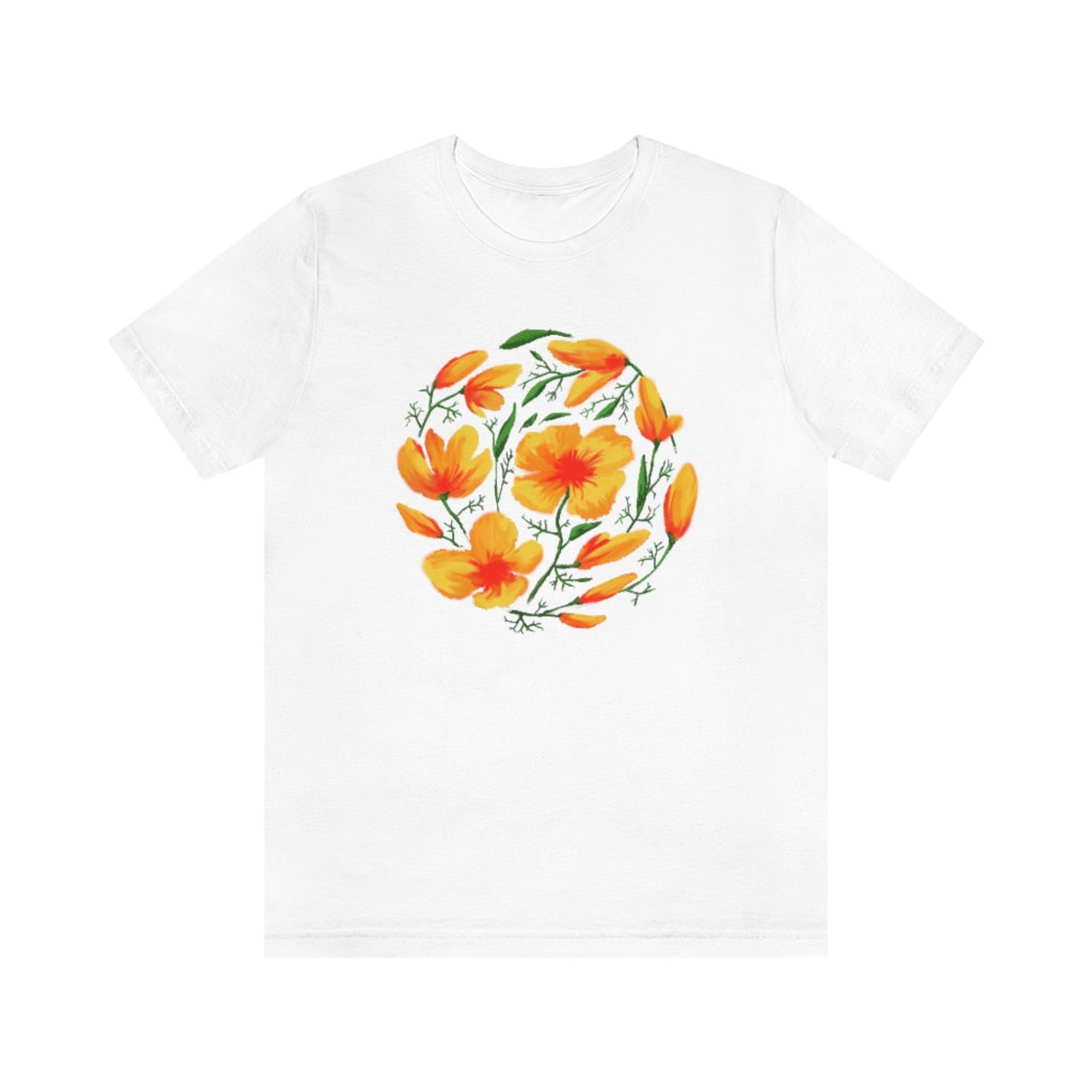 Discover California Poppy Shirt Wild Flower T Shirt Orange Poppy Floral Shirt Poppies Flowers Tee Poppy Tshirt Canvas Bella Shirt California t shirt