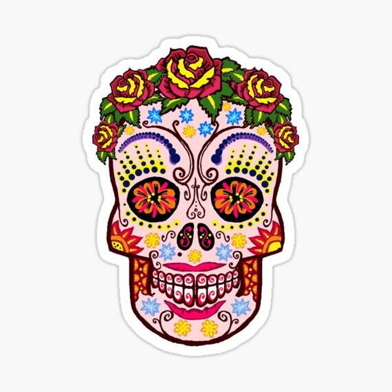 Sugar Skull Decal Skull Vinyl Decal Mexican Skull Sticker Etsy