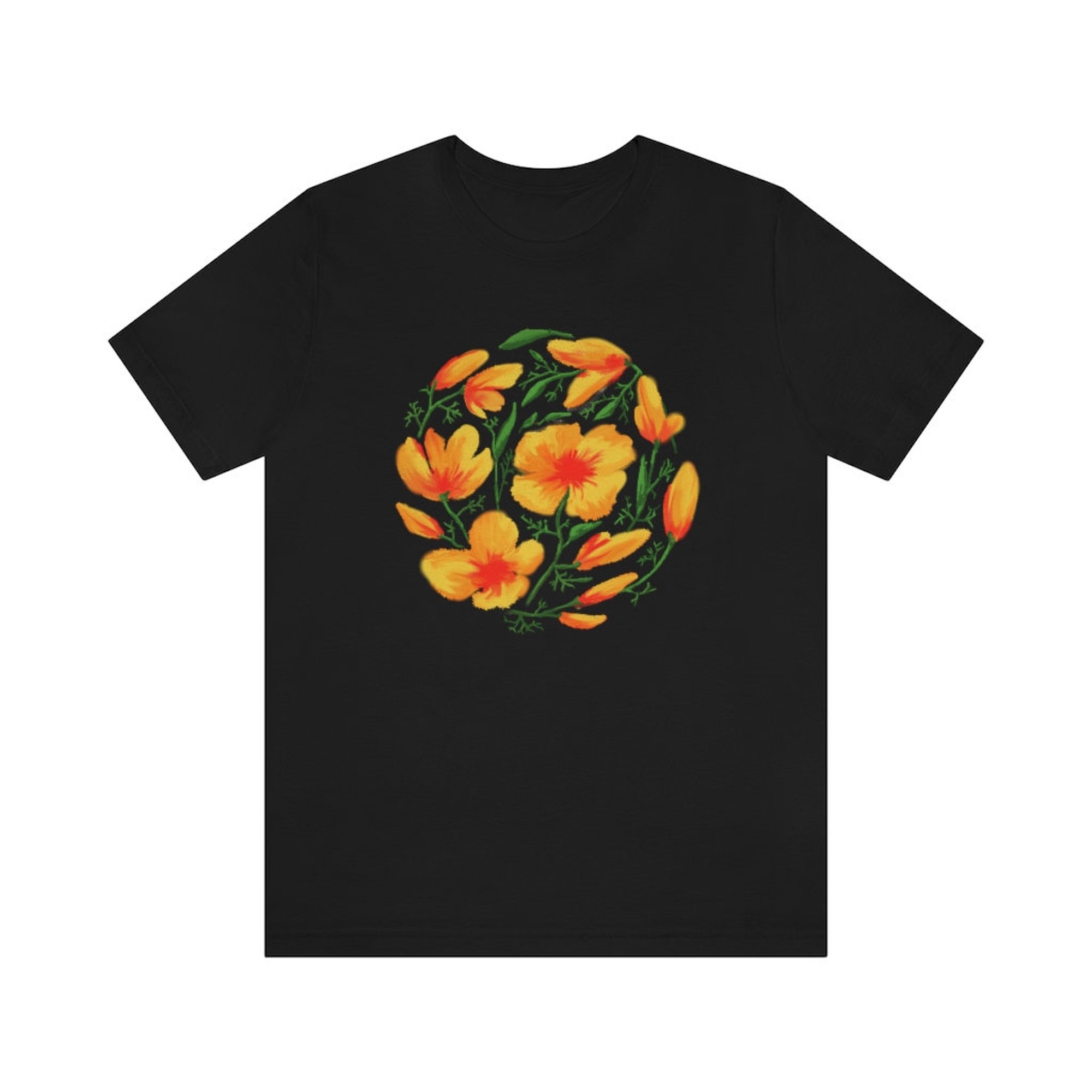 Discover California Poppy Shirt Wild Flower T Shirt Orange Poppy Floral Shirt Poppies Flowers Tee Poppy Tshirt Canvas Bella Shirt California t shirt