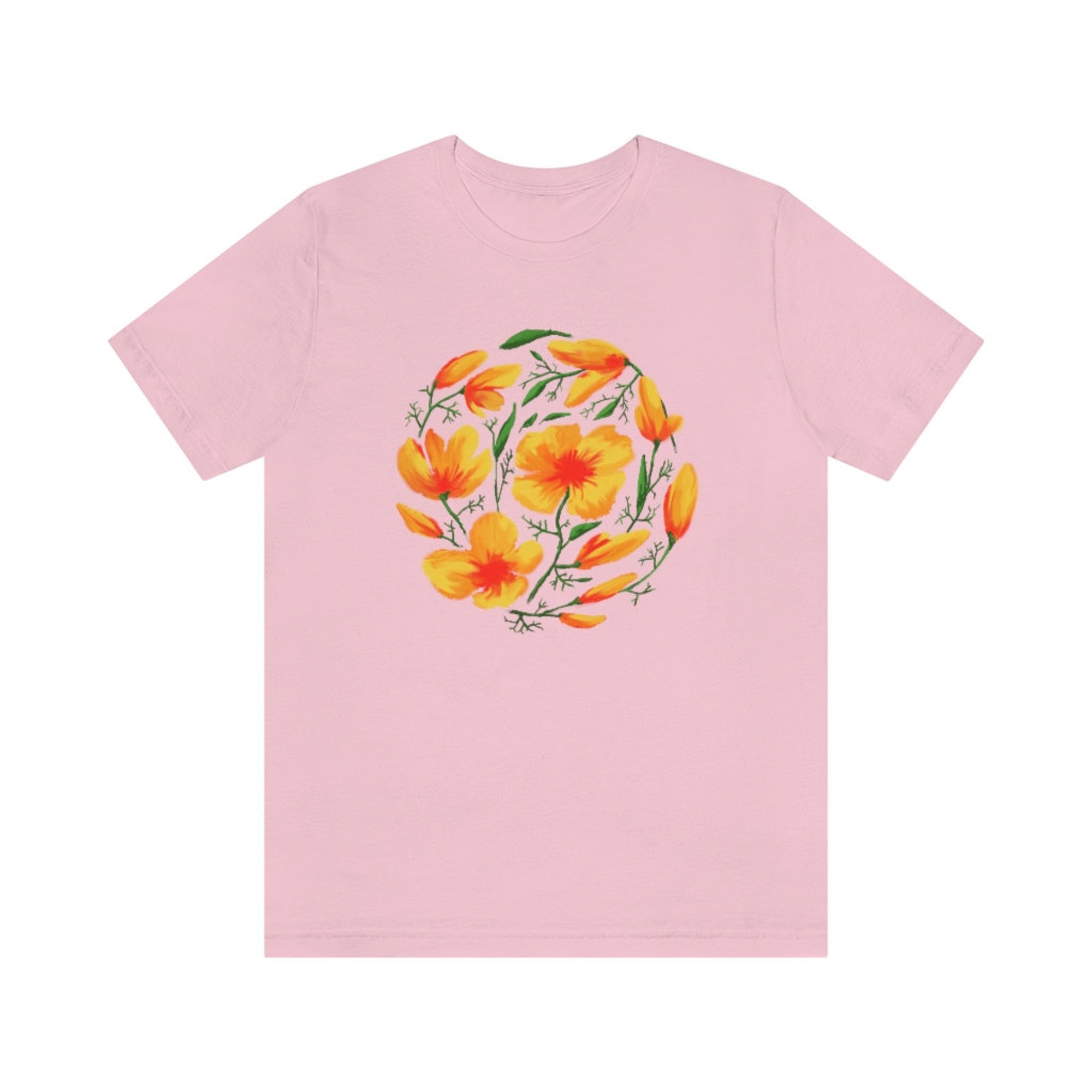 Discover California Poppy Shirt Wild Flower T Shirt Orange Poppy Floral Shirt Poppies Flowers Tee Poppy Tshirt Canvas Bella Shirt California t shirt