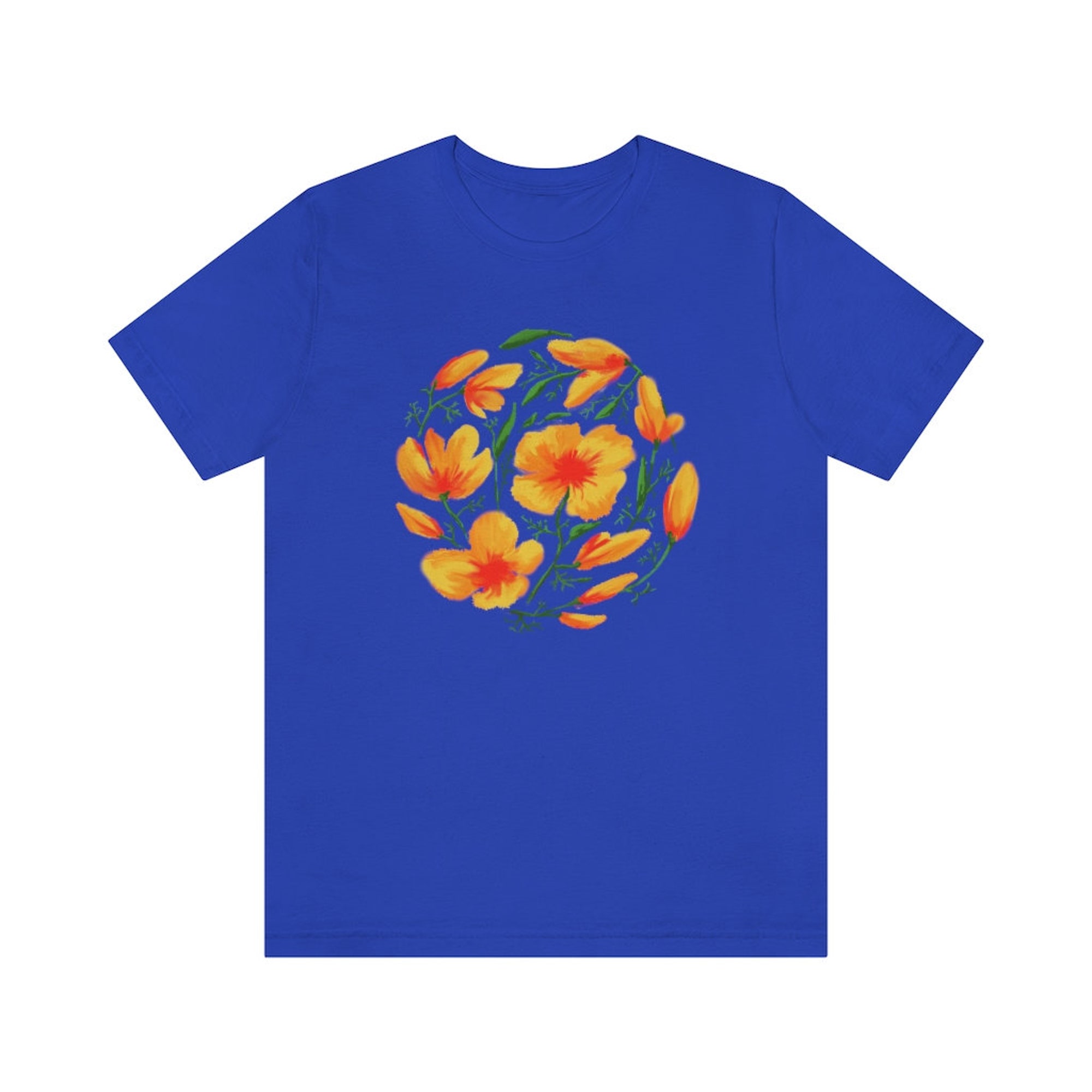 Discover California Poppy Shirt Wild Flower T Shirt Orange Poppy Floral Shirt Poppies Flowers Tee Poppy Tshirt Canvas Bella Shirt California t shirt