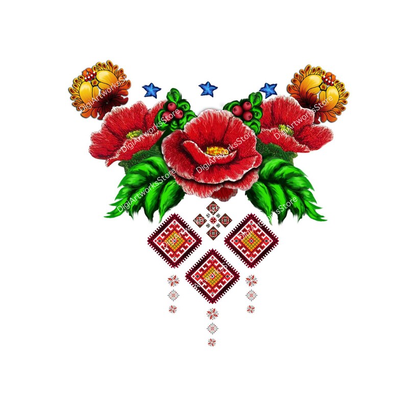 Ukraine Poppies Embroidery Pattern Digital File Ukraine Poppy Etsy