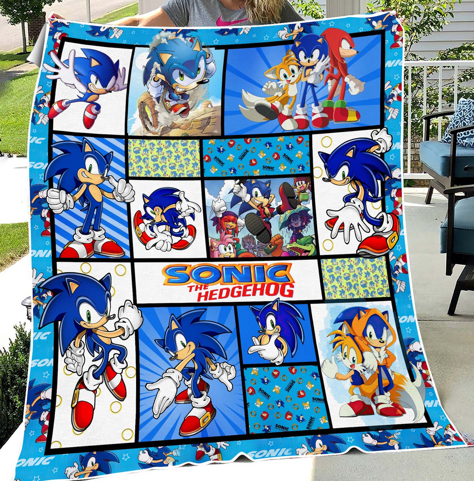 Sonic the Hedgehog Fleece Blanket Sonic the Hedgehog Quilt Etsy Canada