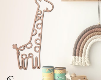Giraffe Wooden Wall Art: Safari Nursery Decor