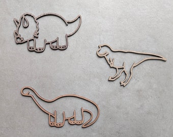 Wooden Wall Art Dinosaur Animal Set | Nursery Decor | Baby Room | Kid's bedroom | Playroom