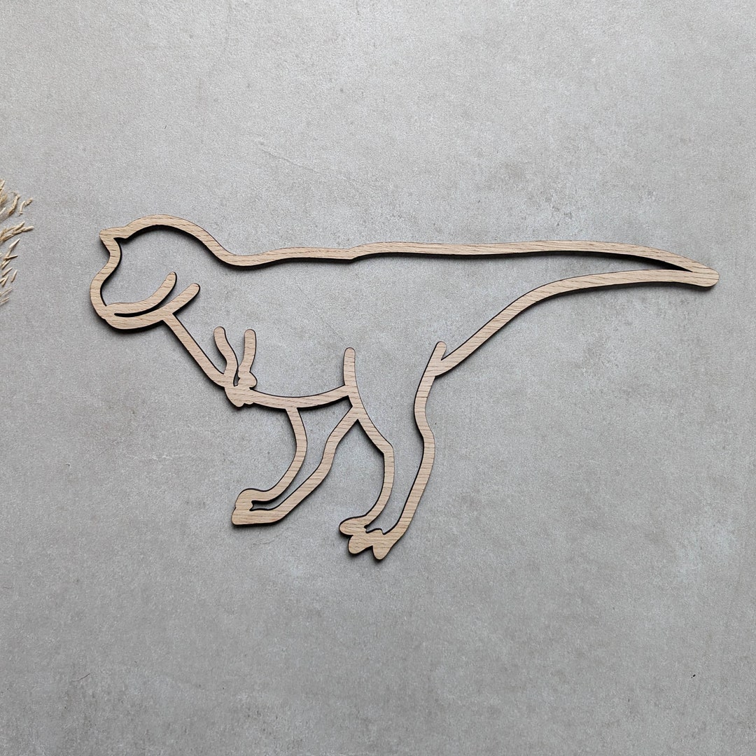T Rex Tyrannosaurus Rex Wooden Dinosaur Wall Art Neutral Etsy