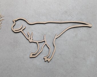 T Rex Tyrannosaurus Rex houten dinosaurus kunst aan de muur | Neutrale kinderkamer wanddecoratie voor kinderslaapkamer speelkamer