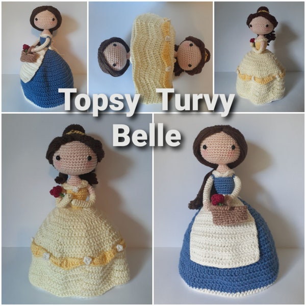 Princess Belle Topsy Turvy Crochet Doll Pattern