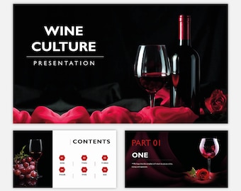 Wine Culture Drinks PowerPoint template