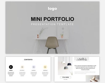 Minimal Modern Clean Portfolio Gallery PowerPoint template, Google slides, Keynote template