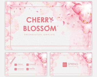 Sweet Cherry Blossom Floral Powerpoint Template