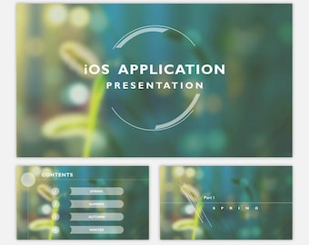 Modèle Powerpoint mobile d’application iOS, Google Slides, modèles Keynote
