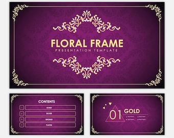 Floral Frame Border PowerPoint template