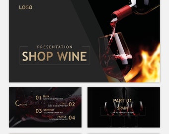 Modern Style Shop Wine PowerPoint template