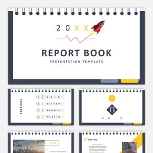 Modern Clean Style Report Book PowerPoint template
