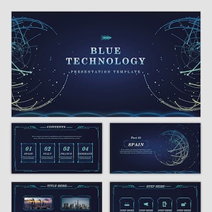 Real Blue Technology PPT Template