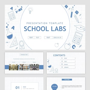 School Education Laboratory Powerpoint Template Slides