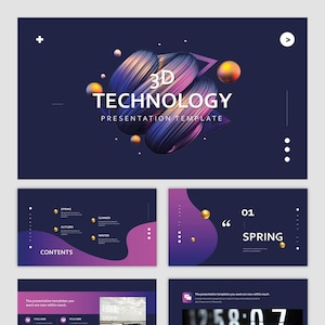 Space 3D Technology Powerpoint Template - Etsy