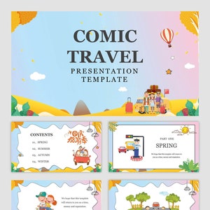 Comic Travel Frame Powerpoint Template