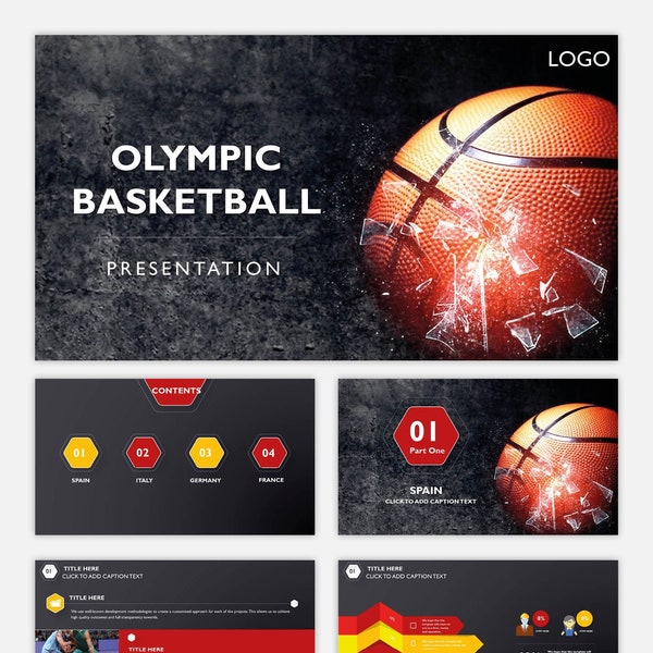 Minimal Olympic Sport Basketball Style Powerpoint Template