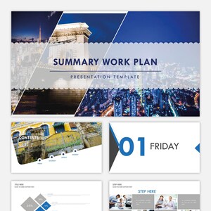 Business Summary Work Plan Powerpoint Template Slides