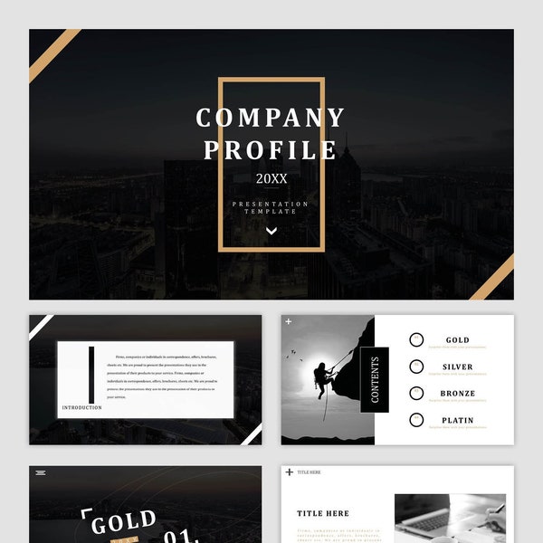 Minimal Company Profile Powerpoint Template