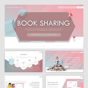 Creative Book Sharing Powerpoint Template Slides