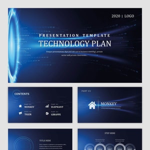Moderne Stijl Technologie Plan Powerpoint Template