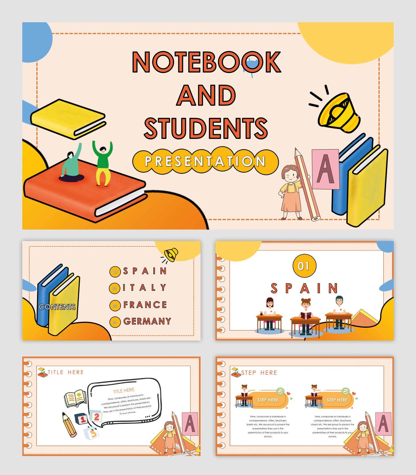Notebook and Students Powerpoint Template Etsy Canada Notebook and Students Powerpoint Template Etsy Canada