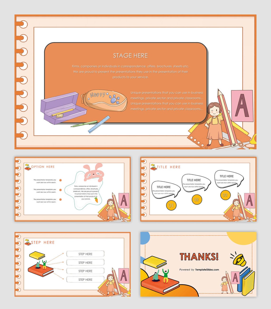 Powerpoint Templates Notebook Notebook and Students Powerpoint Template - Etsy Canada