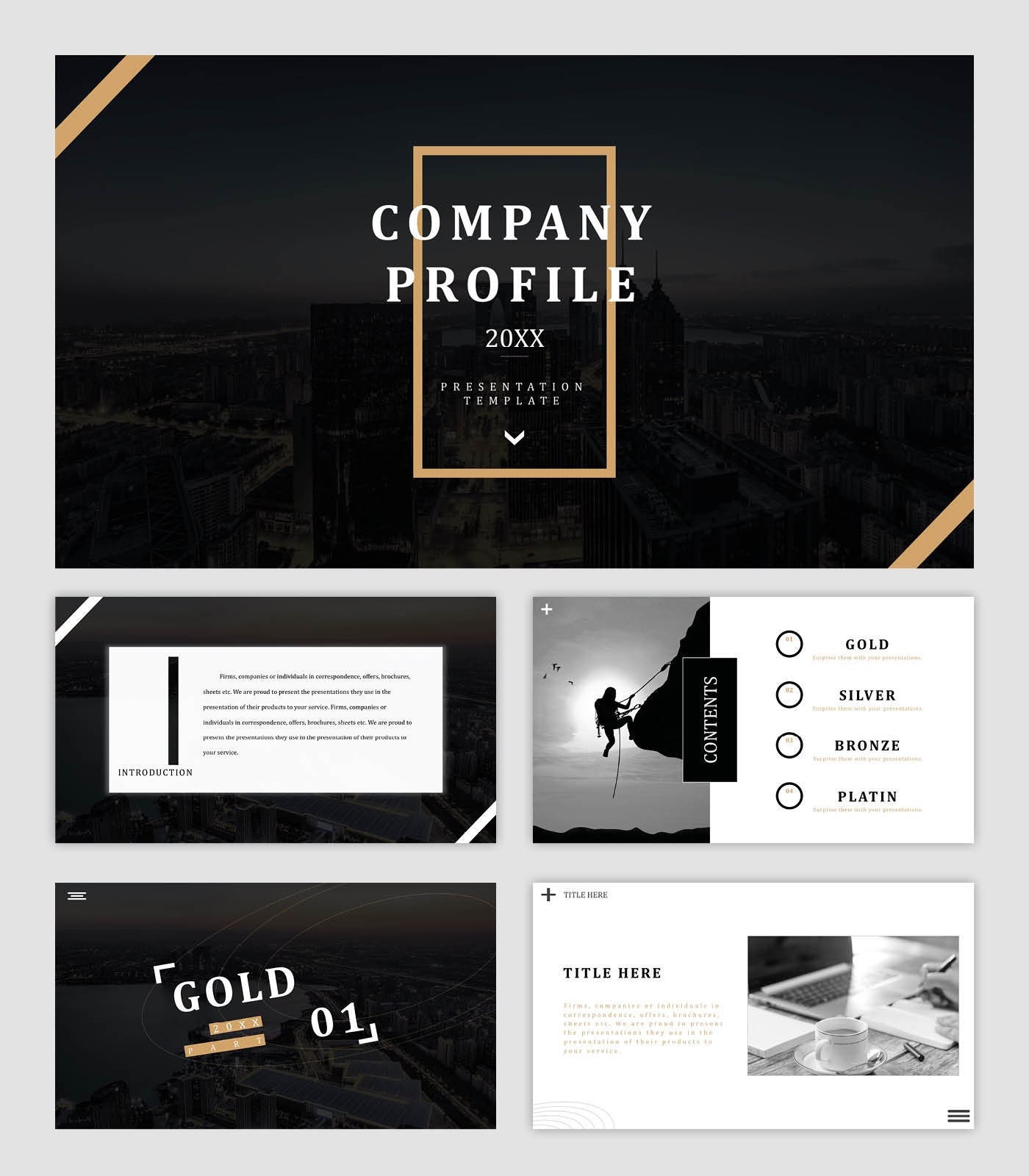 Minimal Company Profile Powerpoint Template