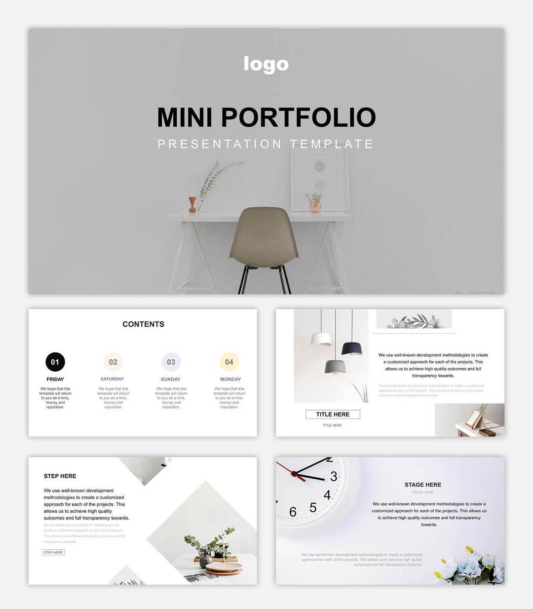 Minimal Modern Clean Portfolio Gallery Powerpoint Template, Google ...