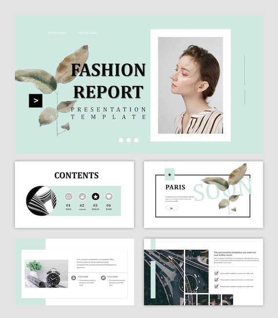 Modern Style Fashion Report PPT Template - Etsy