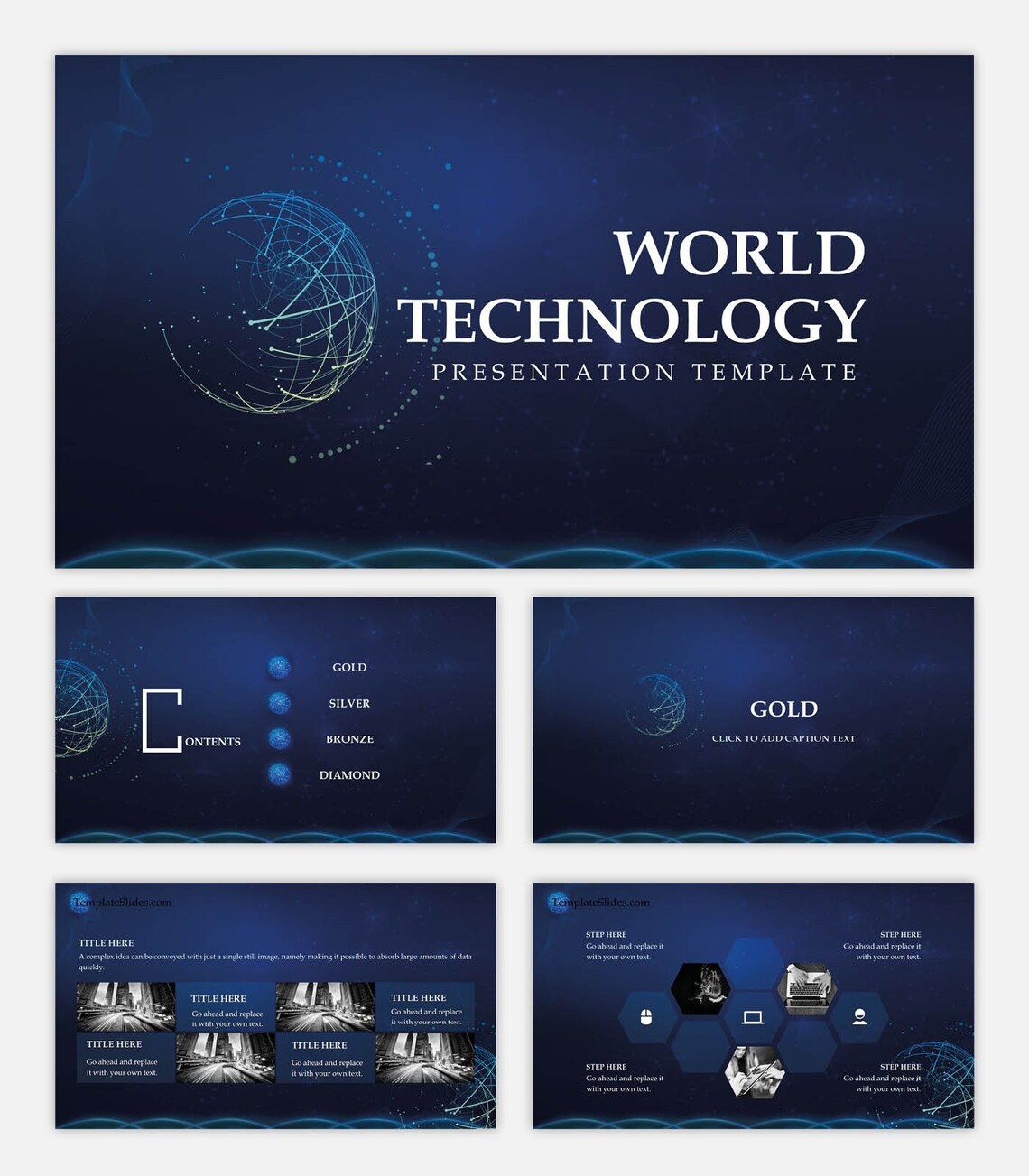 World Minimal Technology Powerpoint Template - Etsy
