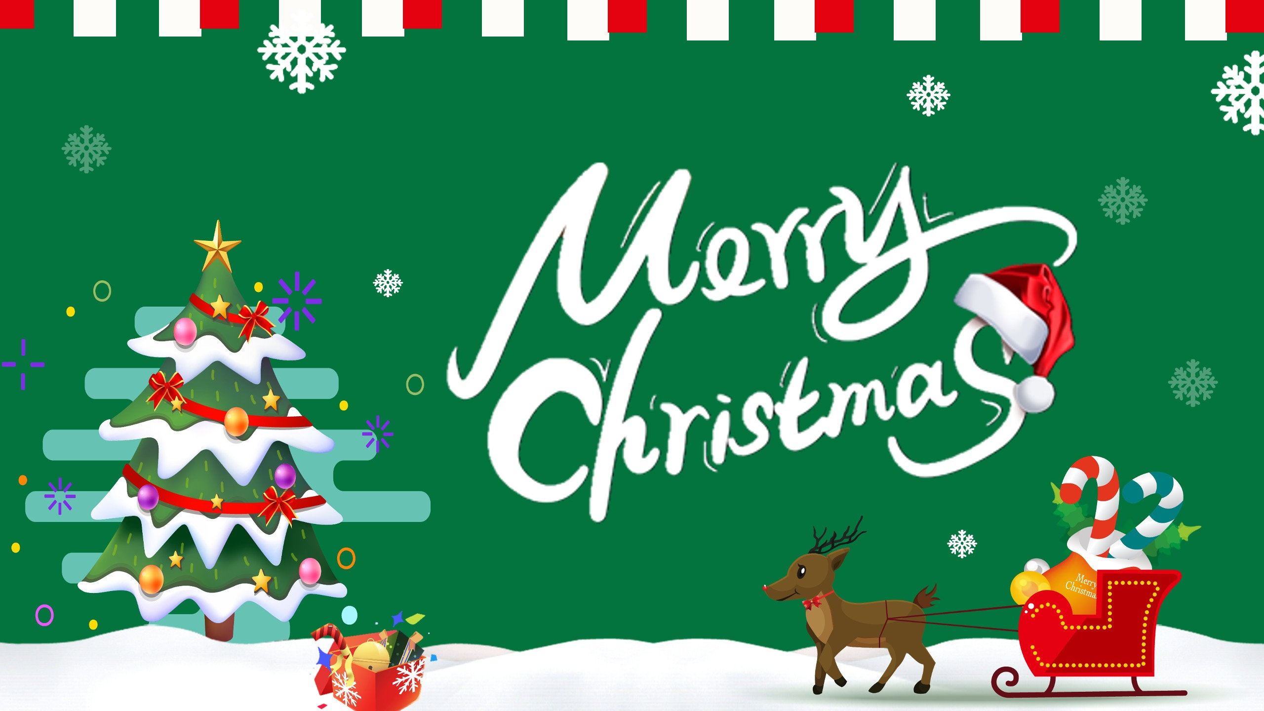 Merry Christmas New Year PPT Template - Etsy