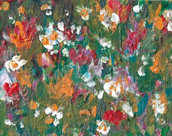 Little and colorful  painting full of flowers