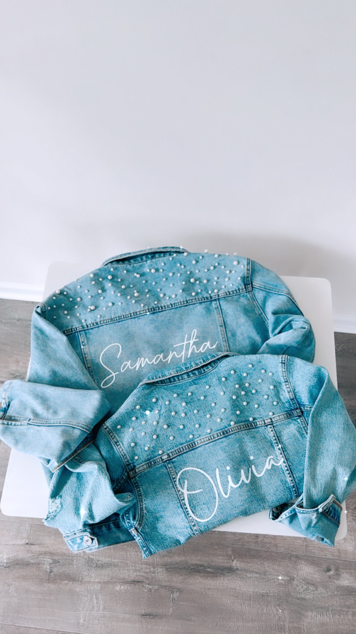 Flower Girl Denim Jacket, Custom Denim Jacket, Custom Kids Denim Jacket