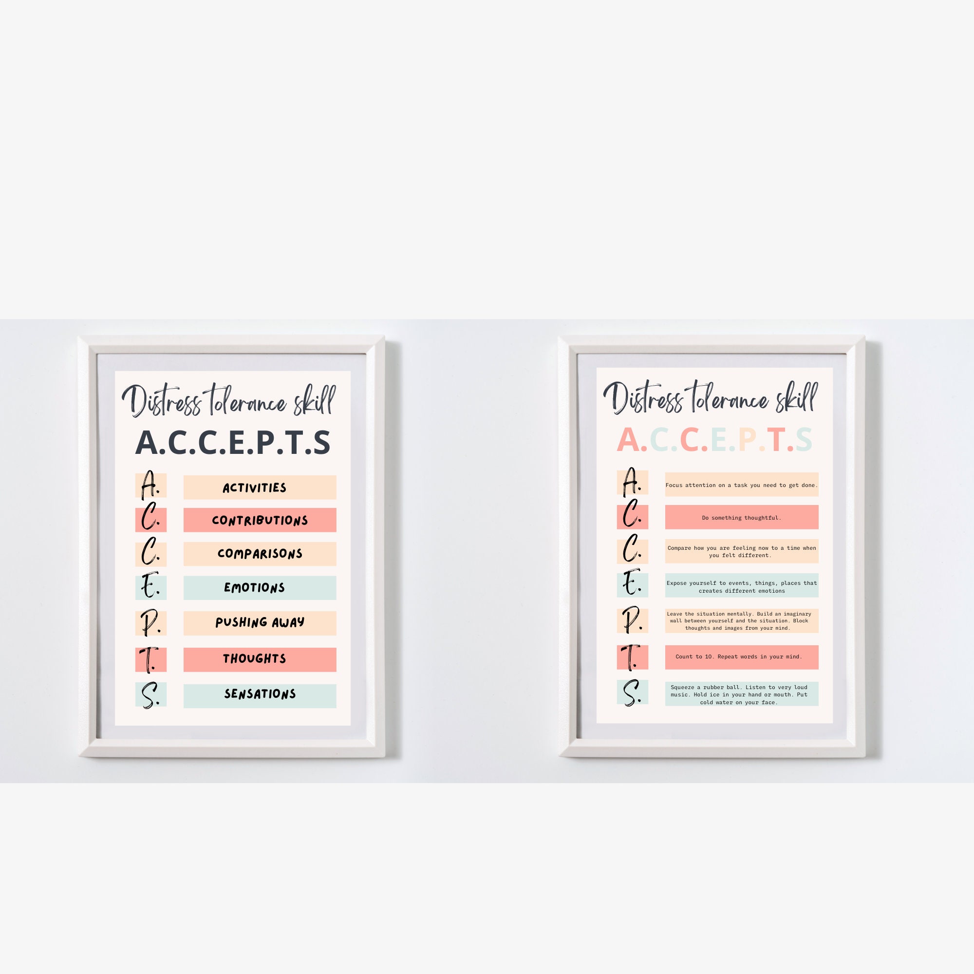 DBT Poster Bundle, Mental Health Posters, Therapist Office Decor, DBT ...
