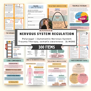 Nervous System Regulation Workbook, Polyvagal Theory, Autonomic Nervous System Therapy Tools, Somatic Exercise, Vagus Vagal Nerve, trauma