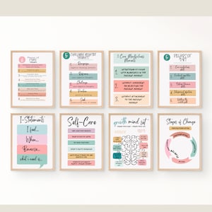 Therapie Poster Bundle, psychische Gesundheit Poster Bundle, Therapie Dekor, Psychologe Dekor, Therapie Wandkunst, Beratung Büro Dekor,