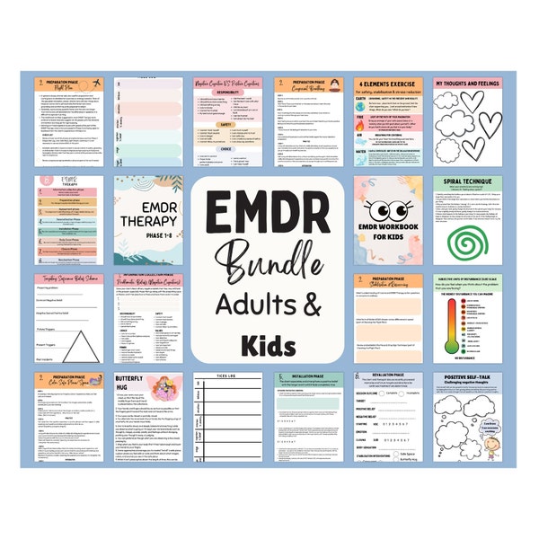 EMDR bundle, Eye movement psychotherapy bundle, EMDR scripts, EMDR kids, trauma therapy, ptsd therapy, trauma therapy, trauma kids, cptsd