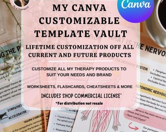 Therapist Canva Template Bundle – Editable Therapy Worksheets, Flashcards, Cheat Sheets, Counseling Printables