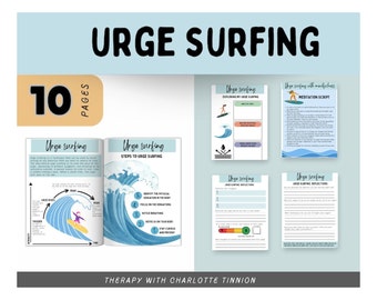 Urge Surfing Technique, Substance Use Worksheet, Addiction therapy, Recovery Sobriety Worksheet, emotional regulation , Mindfulness Scripts