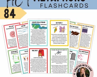 ACT-metafoor-flashcards, hulpmiddel voor psychologische flexibiliteitstherapie, ACT-spiekbriefjes