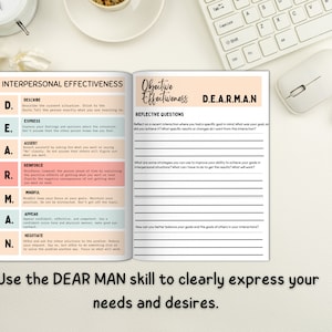 DBT interpersonal effectiveness worksheets,dbt bundle, DBT worksheets, DBT coping Skills, emotional regulation,personal boundaries worksheet image 7