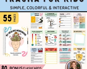 Kids Trauma Therapy Worksheets, PTSD, School Counselor Resources (PDF Pattern)